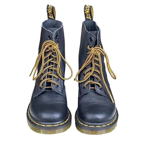 Dr. Martens Women’s Pascal Black Leather Lace Up Combat Boots Size 37 US 6
