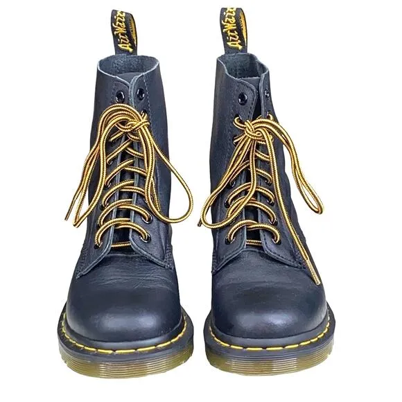 Dr. Martens Women’s Pascal Black Leather Lace Up Combat Boots Size 37 US 6