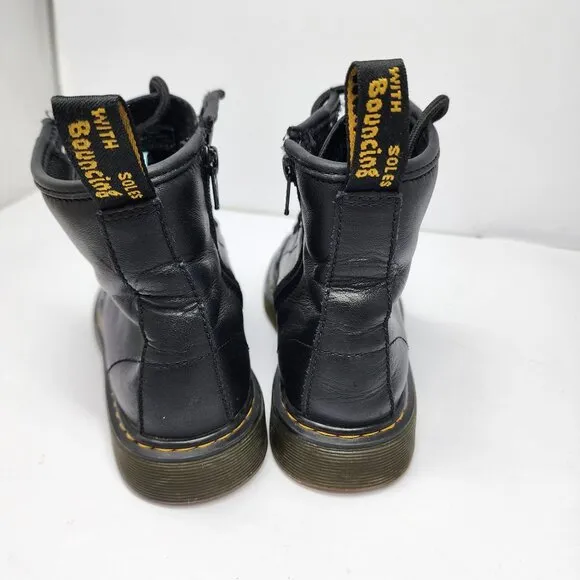 Dr. Martens Youth size 3 1460J Black Leather Boots With Zippers