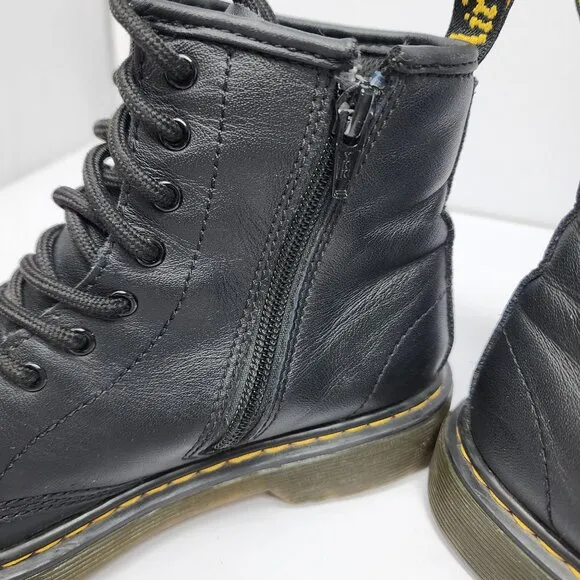Dr. Martens Youth size 3 1460J Black Leather Boots With Zippers
