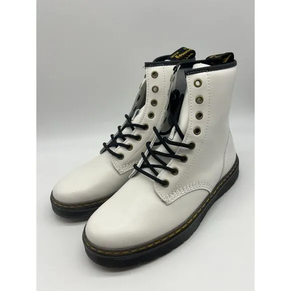 Dr Martens Zavala Boots White Patent Leather Women's Size 10 NEW🛒