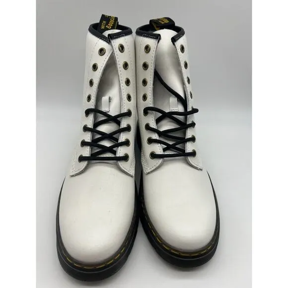 Dr Martens Zavala Boots White Patent Leather Women's Size 10 NEW🛒