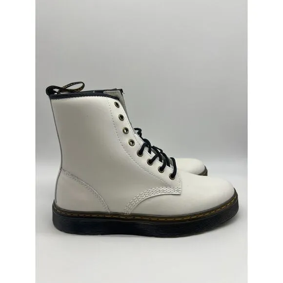 Dr Martens Zavala Boots White Patent Leather Women's Size 10 NEW🛒
