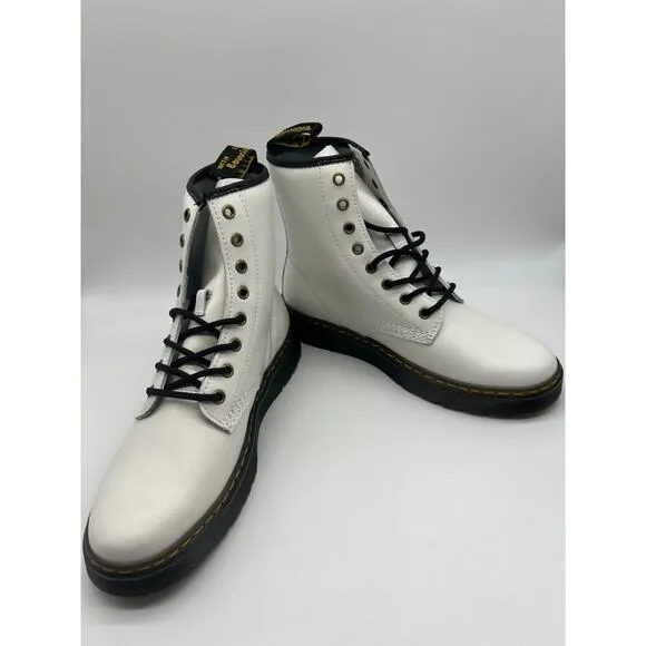 Dr Martens Zavala Boots White Patent Leather Women's Size 10 NEW🛒
