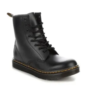 DR. MARTENS Zavala Jr. Leather Combat Boots- Excellent Pre-Owned, Black, Kid…