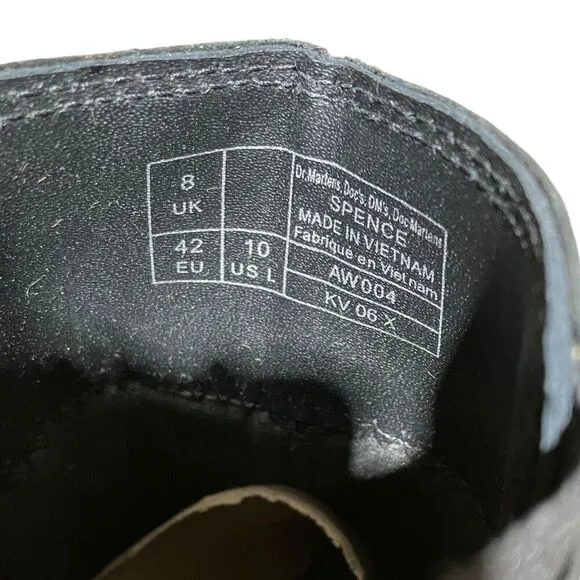 Dr Martens Boots WMNS 10 Black Spence Leather Flared Heel Chelsea Chunky