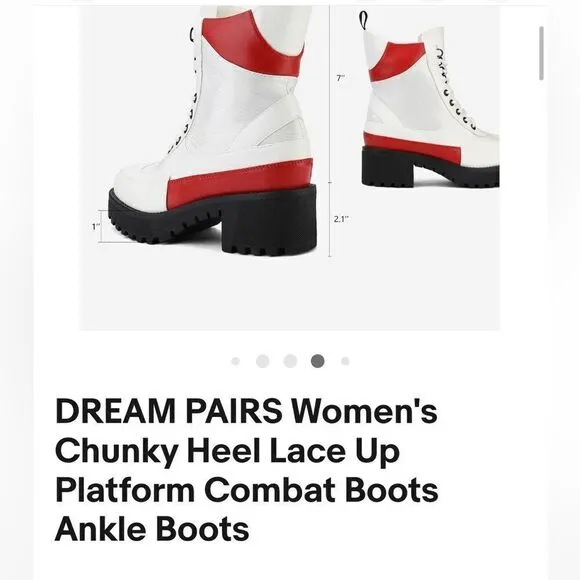Dream-pair chunky heel  boots size 9. Wore once