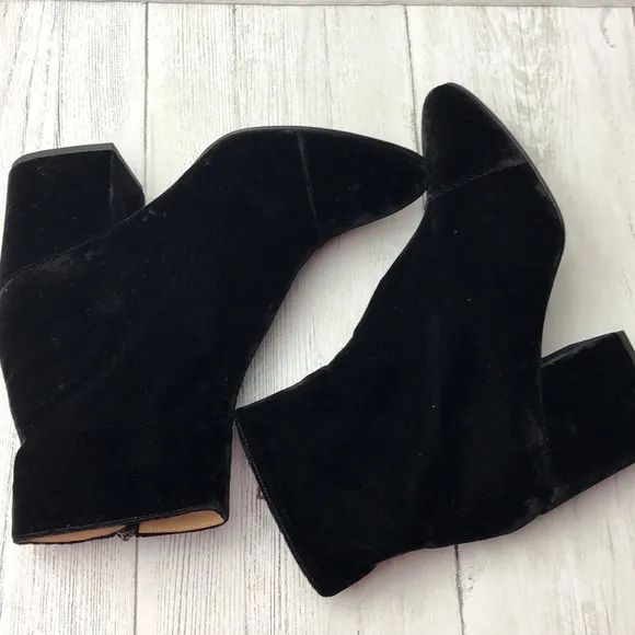 Dries Van Noten suede booties boots chunky heel black size 40