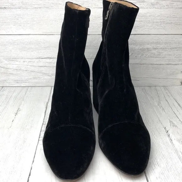 Dries Van Noten suede booties boots chunky heel black size 40