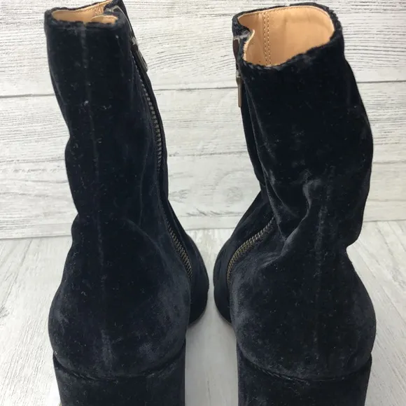 Dries Van Noten suede booties boots chunky heel black size 40