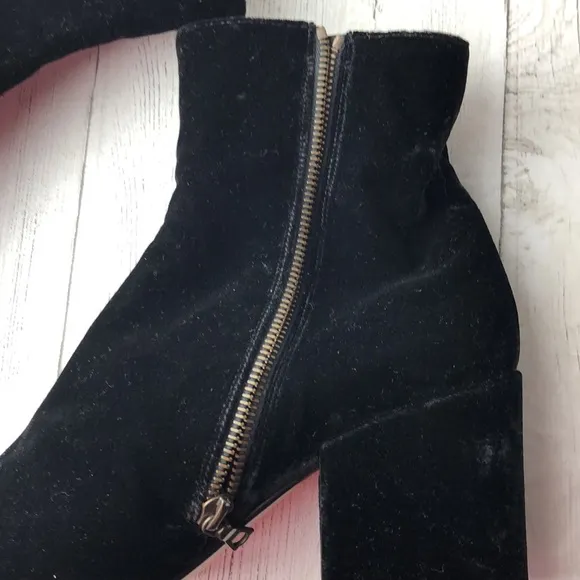 Dries Van Noten suede booties boots chunky heel black size 40