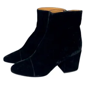 Dries Van Noten suede booties boots chunky heel black size 40
