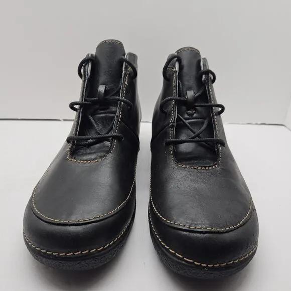 Duluth Trading Co Andina Womens Sz 9.5 Black Leather Chukka Ankle Boots NWT