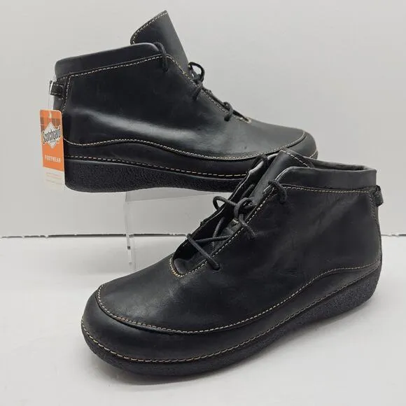 Duluth Trading Co Andina Womens Sz 9.5 Black Leather Chukka Ankle Boots NWT