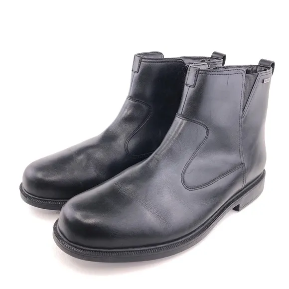 Dunham James Waterproof Black Leather Chelsea Dress Boots 15 EE Wide