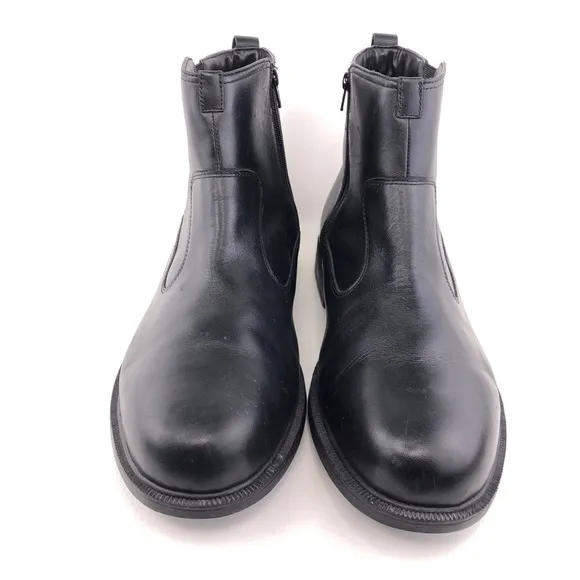 Dunham James Waterproof Black Leather Chelsea Dress Boots 15 EE Wide