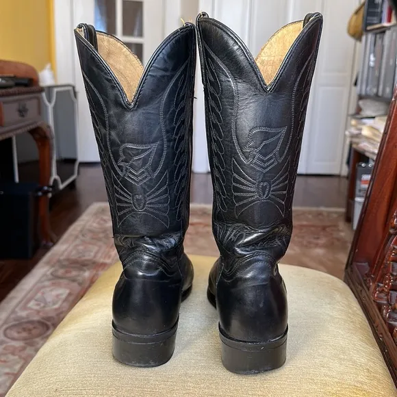 Durango Black Leather Western Cowboy Boots Men’s Size 10