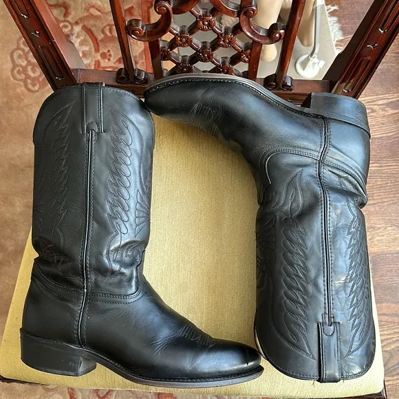 Durango Black Leather Western Cowboy Boots Men’s Size 10