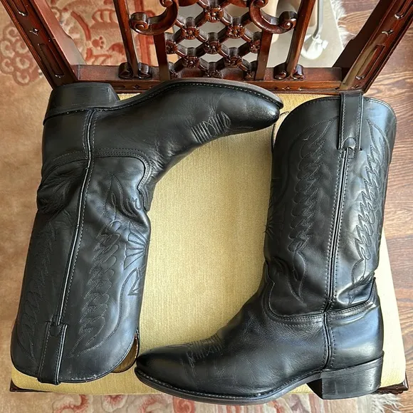 Durango Black Leather Western Cowboy Boots Men’s Size 10