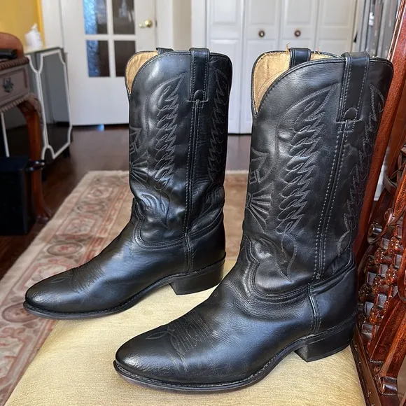 Durango Black Leather Western Cowboy Boots Men’s Size 10