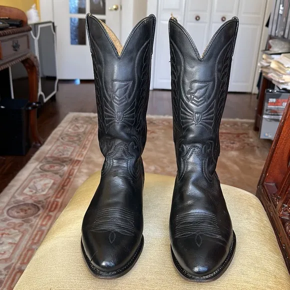 Durango Black Leather Western Cowboy Boots Men’s Size 10