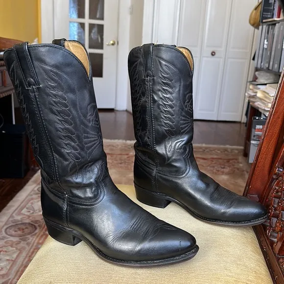 Durango Black Leather Western Cowboy Boots Men’s Size 10