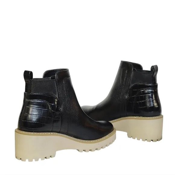 DV Dolce Vita Rielle Chunky Heel Platform Ankle Boots in Black Womens Size 7 M