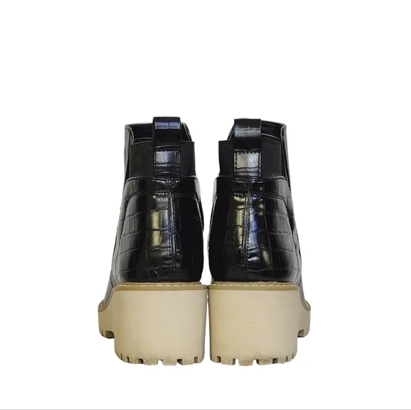 DV Dolce Vita Rielle Chunky Heel Platform Ankle Boots in Black Womens Size 7 M