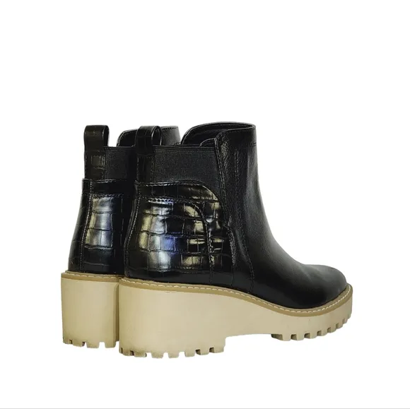 DV Dolce Vita Rielle Chunky Heel Platform Ankle Boots in Black Womens Size 7 M