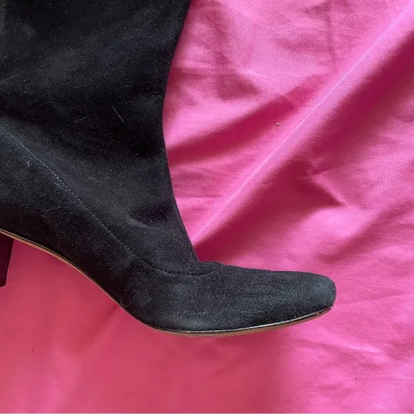 DVF black suede knee high boots