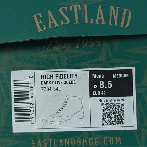 Eastland High Fidelity Ankle Boots, Brown Suede, Men's 8.5 M