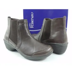 Easy Spirit Explorer 24 Brenley Ankle Boots Booties Leather Dark Brown Size 8