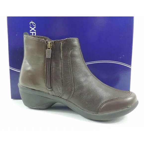 Easy Spirit Explorer 24 Brenley Ankle Boots Booties Leather Dark Brown Size 8