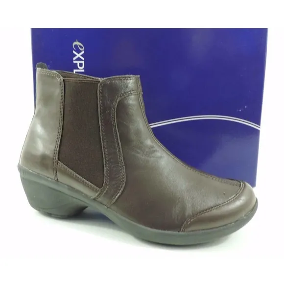 Easy Spirit Explorer 24 Brenley Ankle Boots Booties Leather Dark Brown Size 8