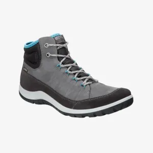 Ecco Aspina GTX High Yak Leather Gore Tex Hiking Boots Gray Blue Size 37