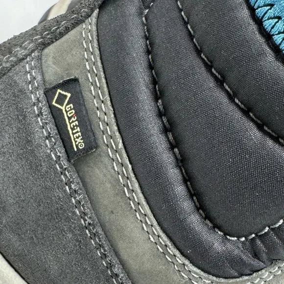 Ecco Aspina GTX High Yak Leather Gore Tex Hiking Boots Gray Blue Size 37