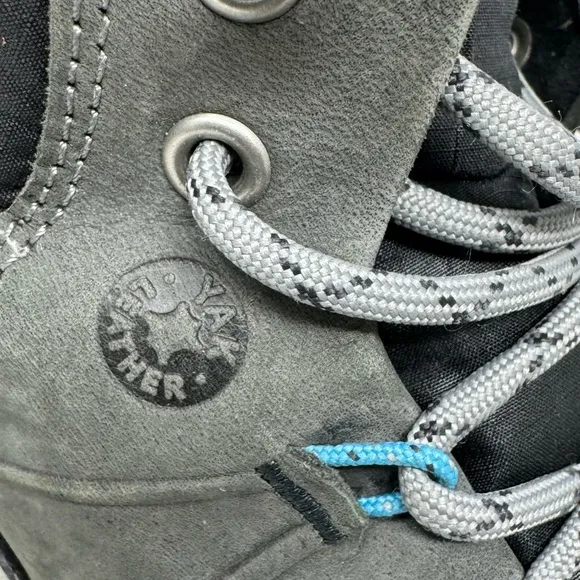 Ecco Aspina GTX High Yak Leather Gore Tex Hiking Boots Gray Blue Size 37