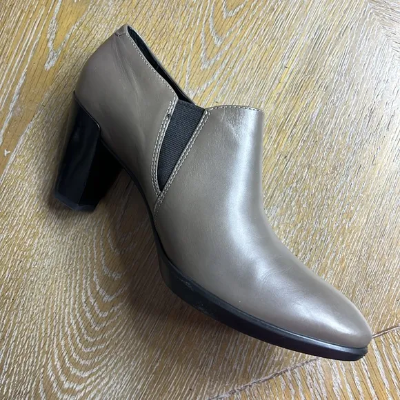 ECCO Boots Bootie Danish Womens Taupe Shape 55 Plateau Stack Heel 40