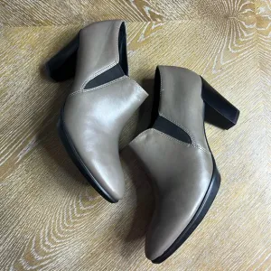 ECCO Boots Bootie Danish Womens Taupe Shape 55 Plateau Stack Heel 40