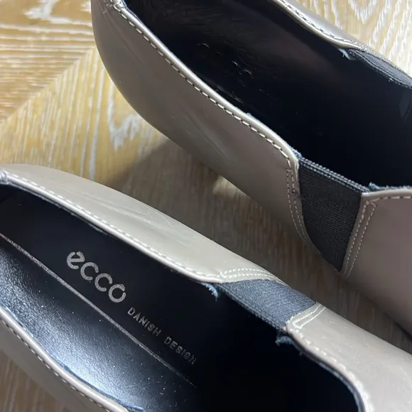 ECCO Boots Bootie Danish Womens Taupe Shape 55 Plateau Stack Heel 40