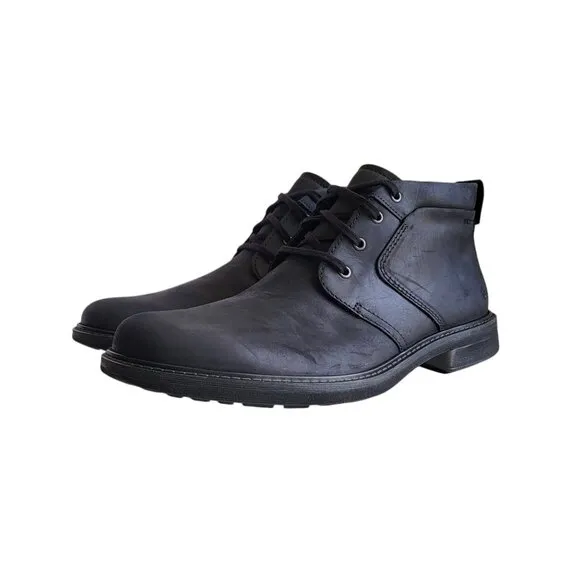 ECCO Turn II Waterproof Ankle Boots in Black Nubuck Men's Size 46 EU 12-12.5 US