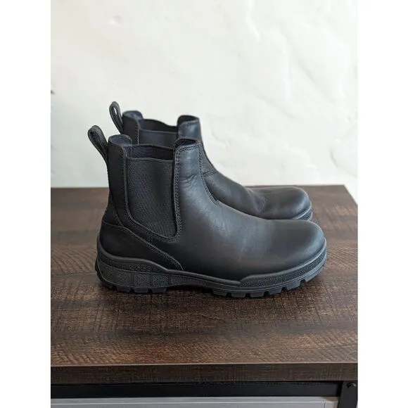 Ecco Women's Track 25 Chelsea Black Leather Boots - Size 40 - 9/9.5