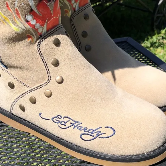 Ed Hardy Tiger Suede Winter Boots with fur lining 8