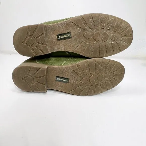 EDDIE BAUER Green Suede Lace Up Ankle Booties 8.5