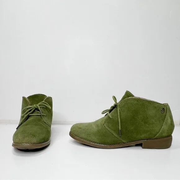 EDDIE BAUER Green Suede Lace Up Ankle Booties 8.5