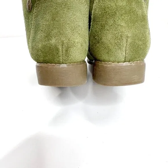 EDDIE BAUER Green Suede Lace Up Ankle Booties 8.5