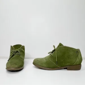 EDDIE BAUER Green Suede Lace Up Ankle Booties 8.5