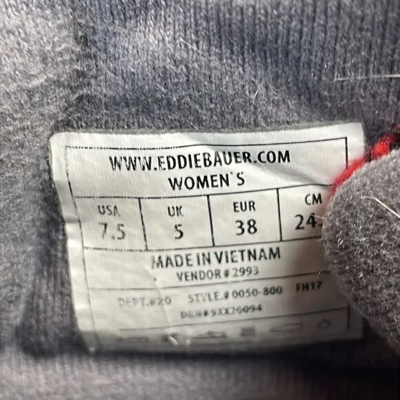 Eddie Bauer Hunt Pack Mid Red Plaid Women’s Sz 7.5 Waterproof Lace Up Duck Boots