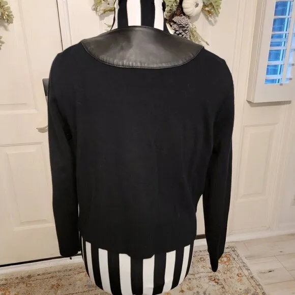 Edgy Chic: Michael Simon Leather-Front Jacket - Size M