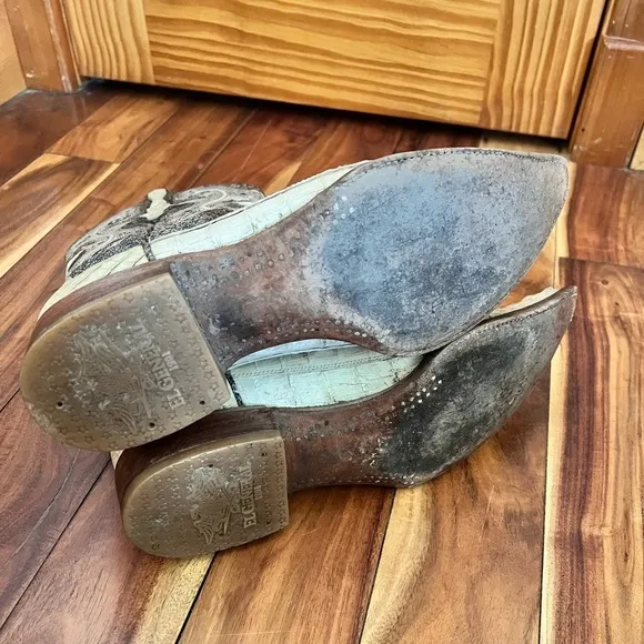 El General 7 RARE Alligator Western Cowboy Boots Pointed Toe